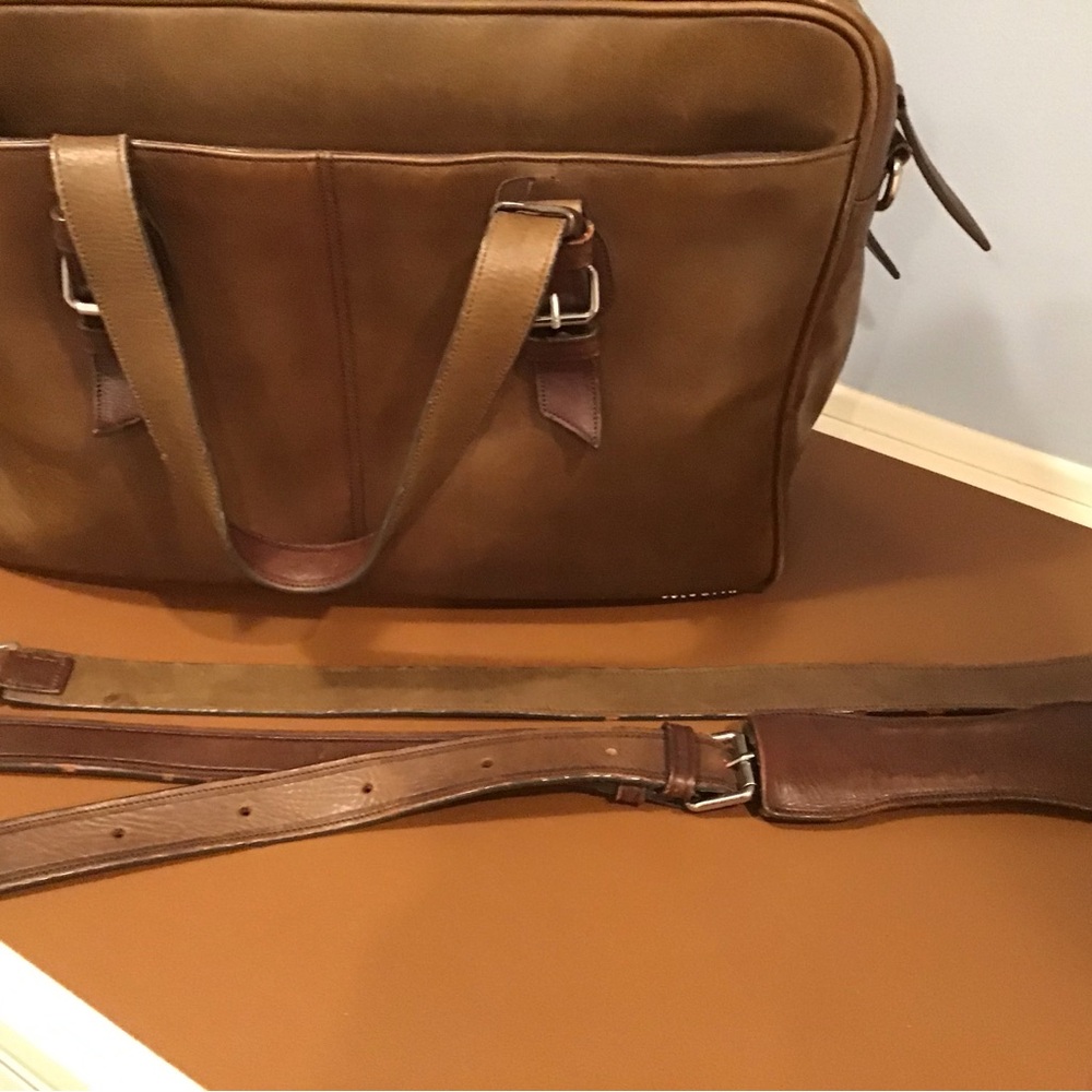 Cole Haan Brown Leather Briefcase - Picture 13 of 14